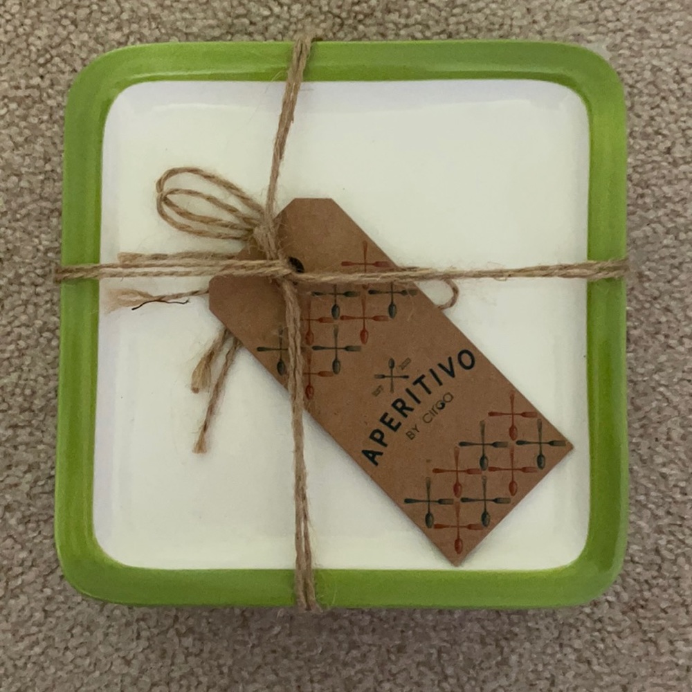 Set of 4 square plates, 5.7 inch. Aperitivo.
